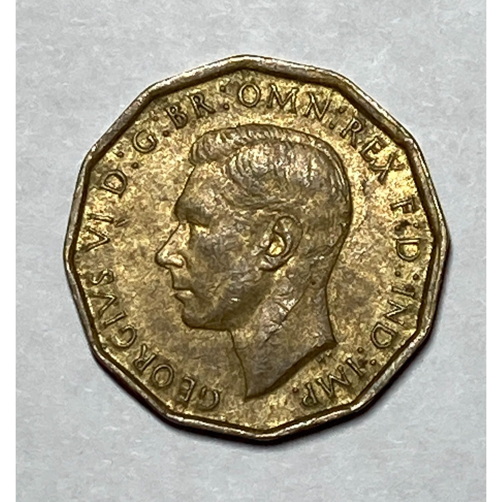 1943 United Kingdom Three Pence Coin - KM# 849