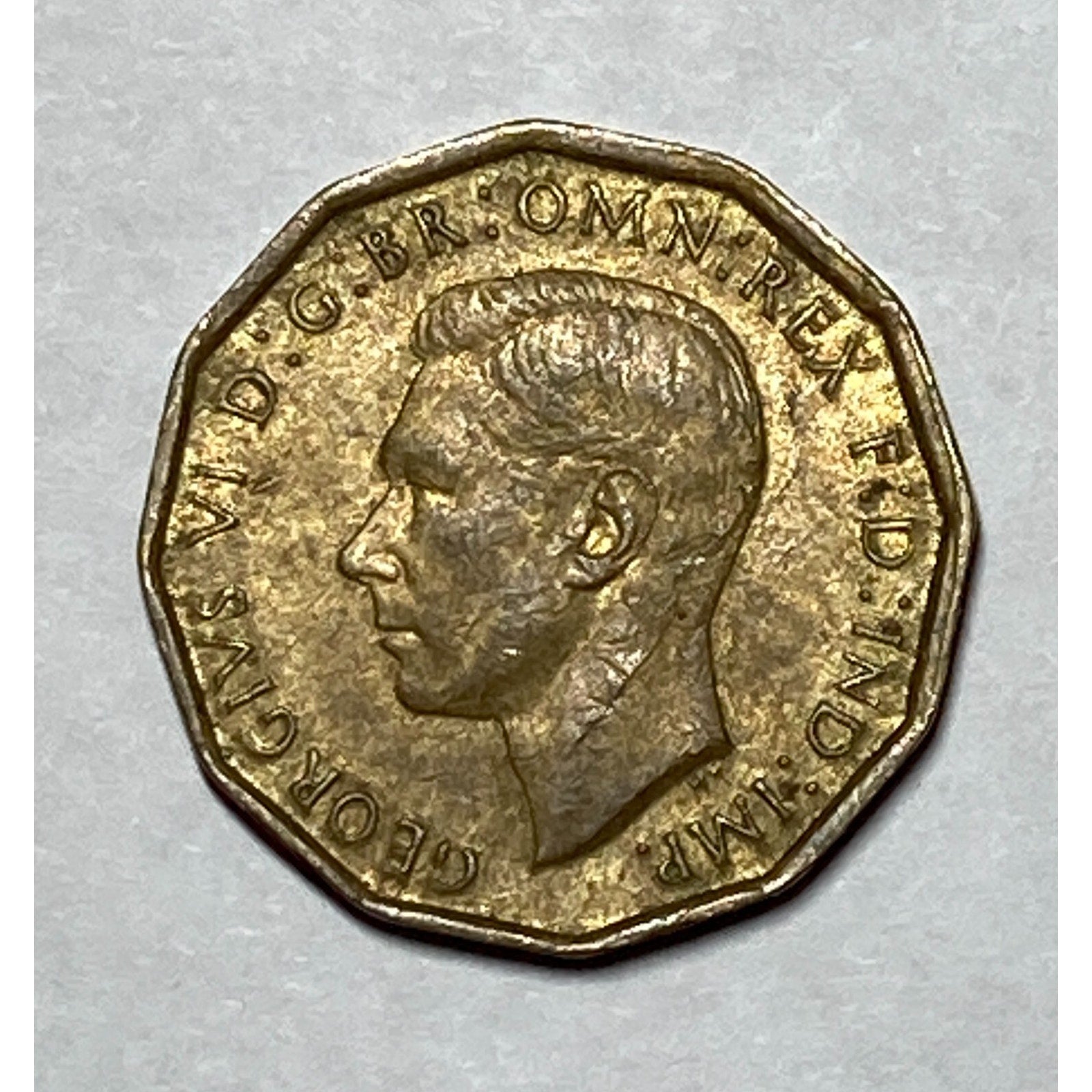 1943 United Kingdom Three Pence Coin - KM# 849