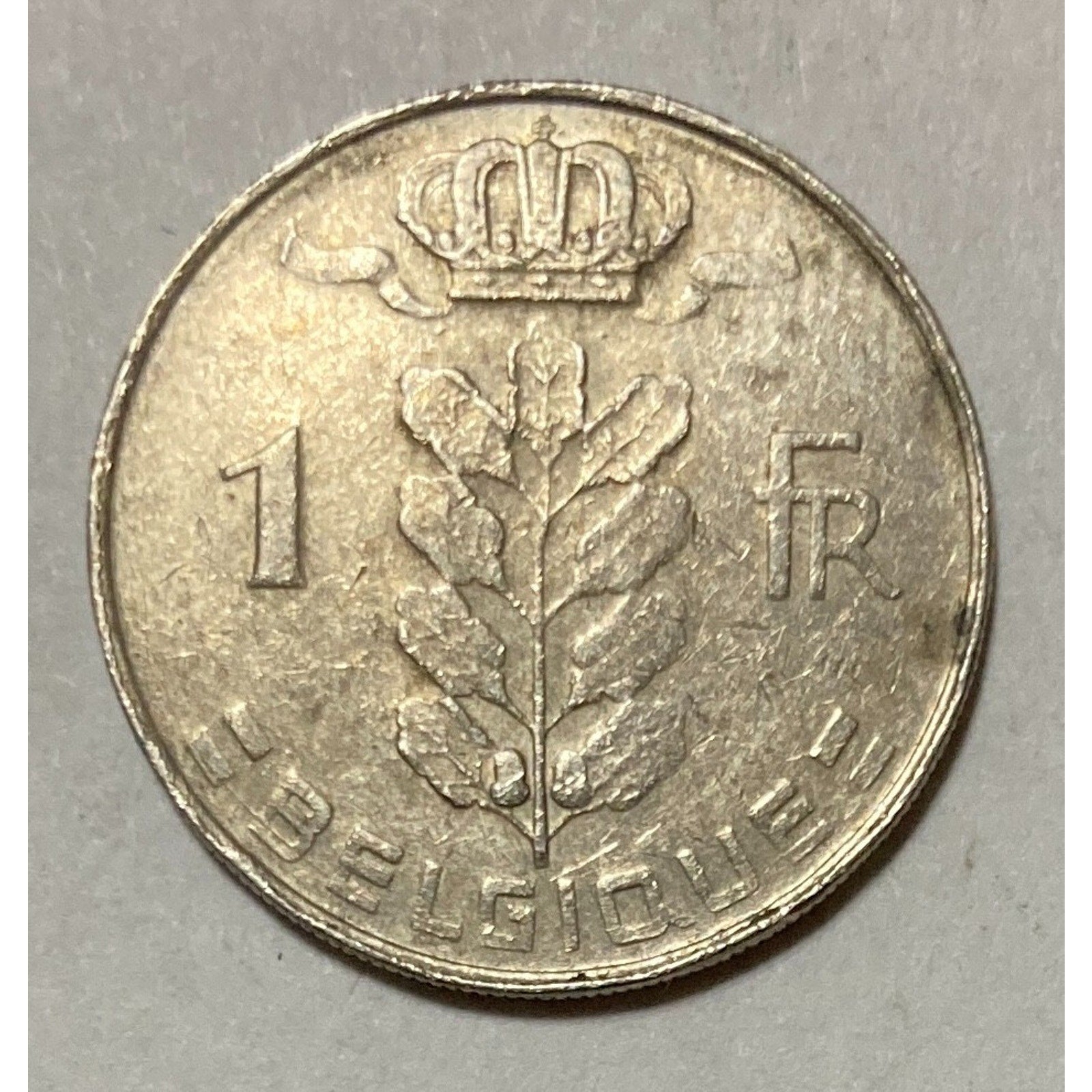 Belgian Money, 1972 Belgium 1 Franc Coin, French text