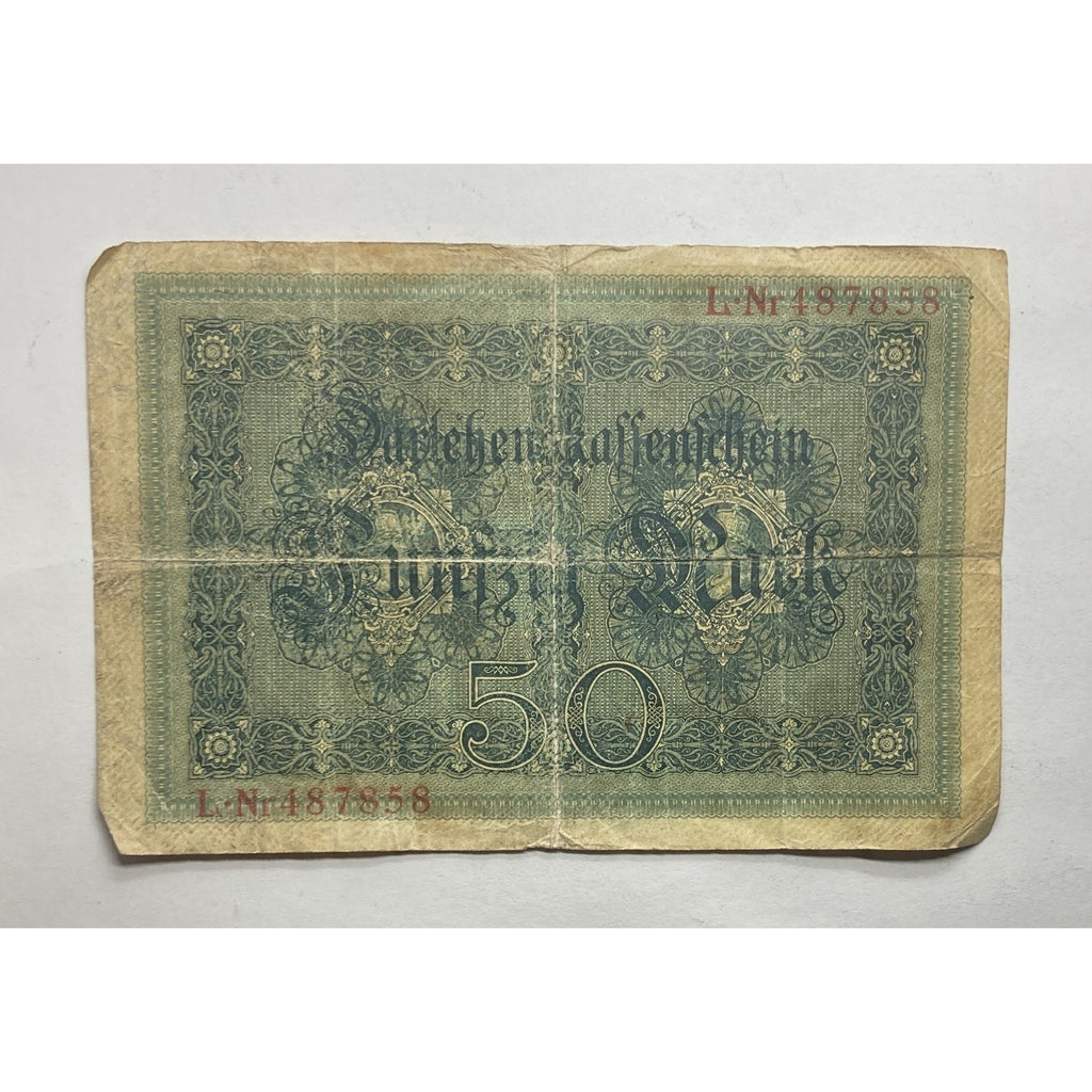 German Currency: 1914 Germany 50 Mark Loan Note - P# 49