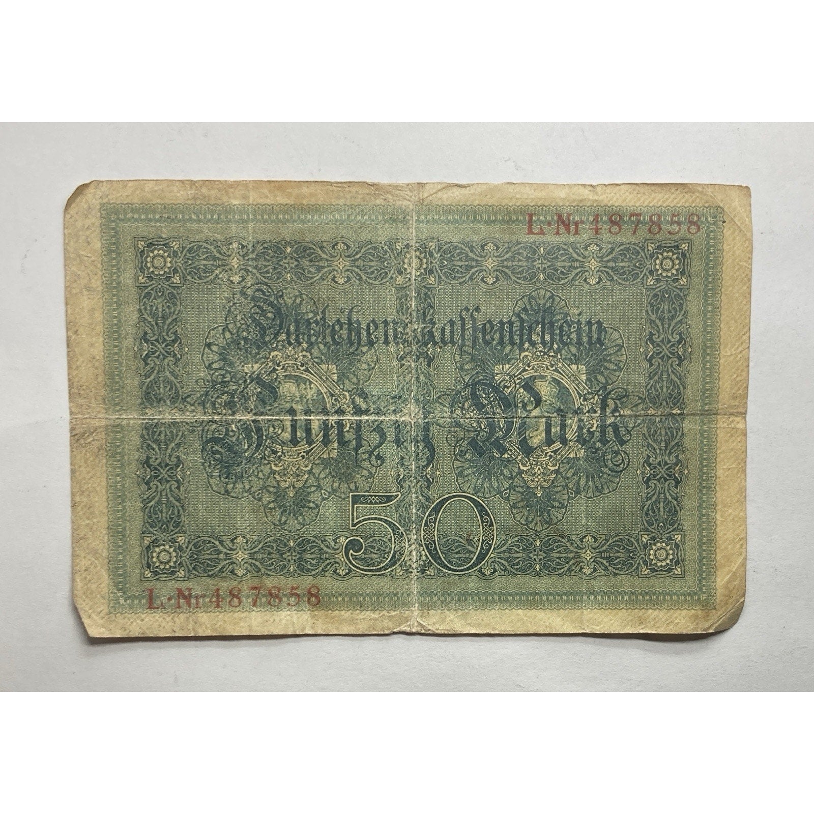German Currency: 1914 Germany 50 Mark Loan Note - P# 49