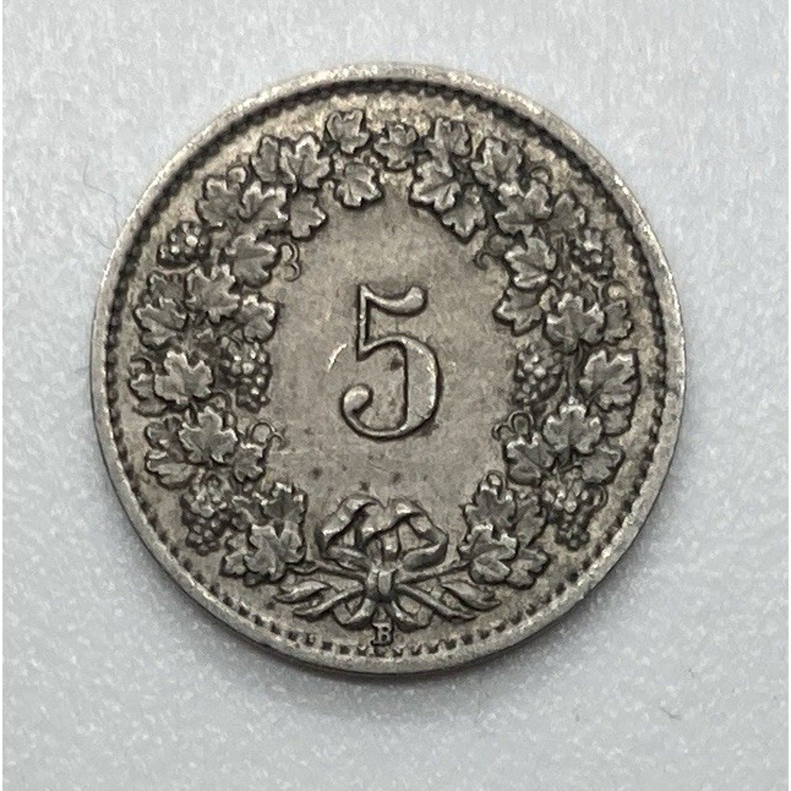 1919 Switzerland 5 Rappen Coin - KM# 26