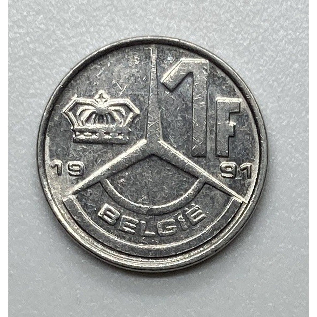 1991 Belgium 1 Franc Coin - KM# 171