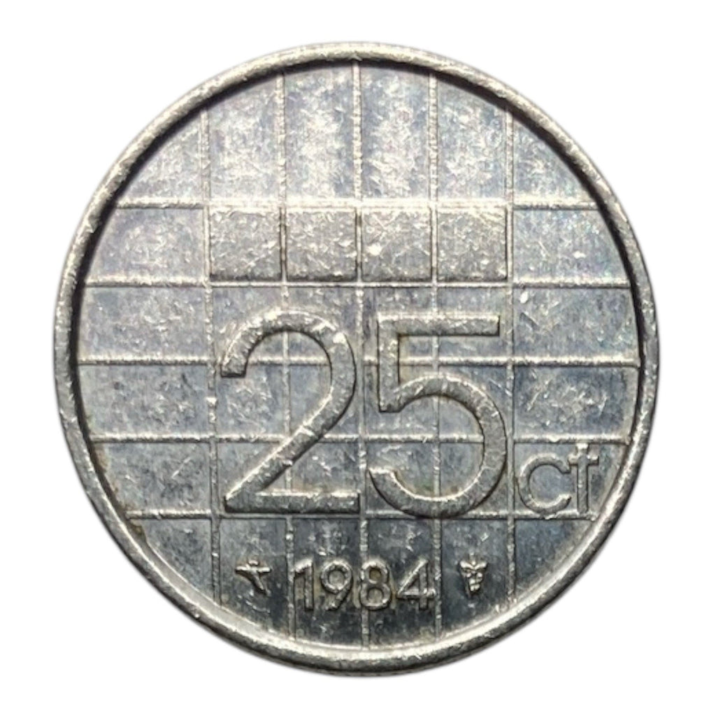 1984 Netherlands 25 Cents Coin - KM# 204
