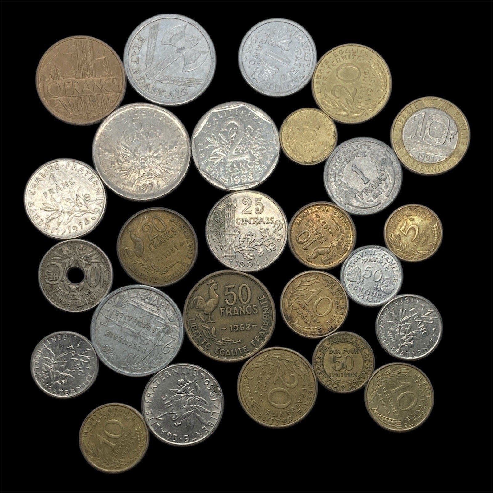 Lot of French Coins – Various Years & Denominations