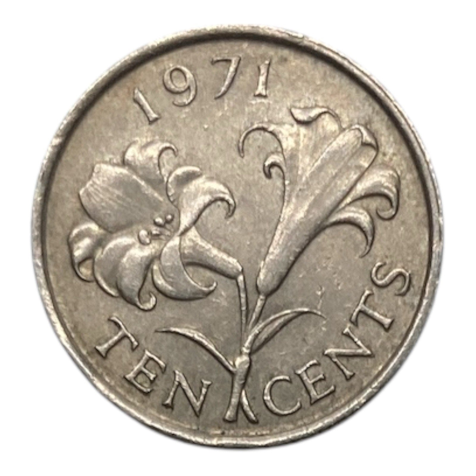 1971 Bermuda 10 Cents Coin - KM# 17