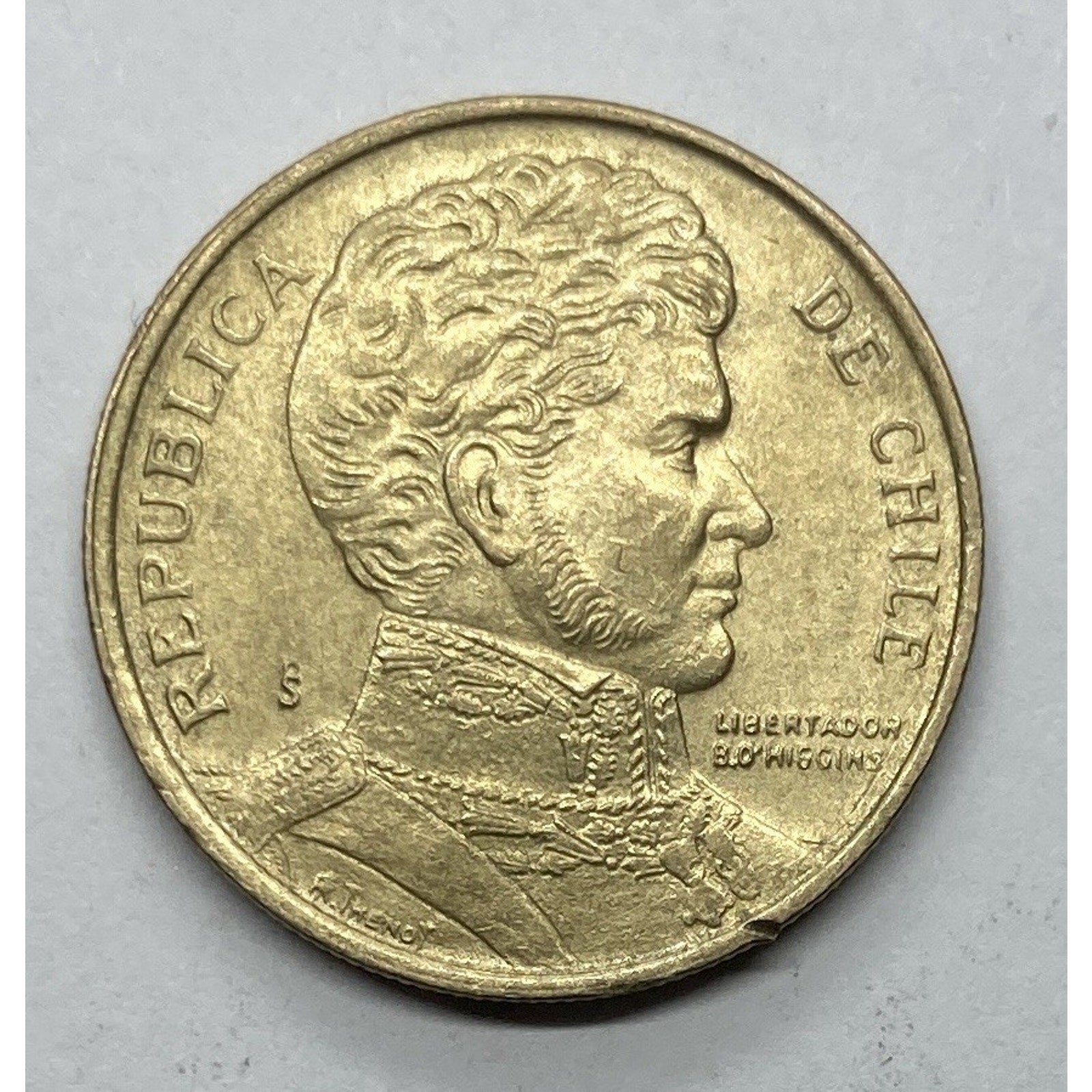 1997 Chile 10 Peso Coin - KM# 228.2