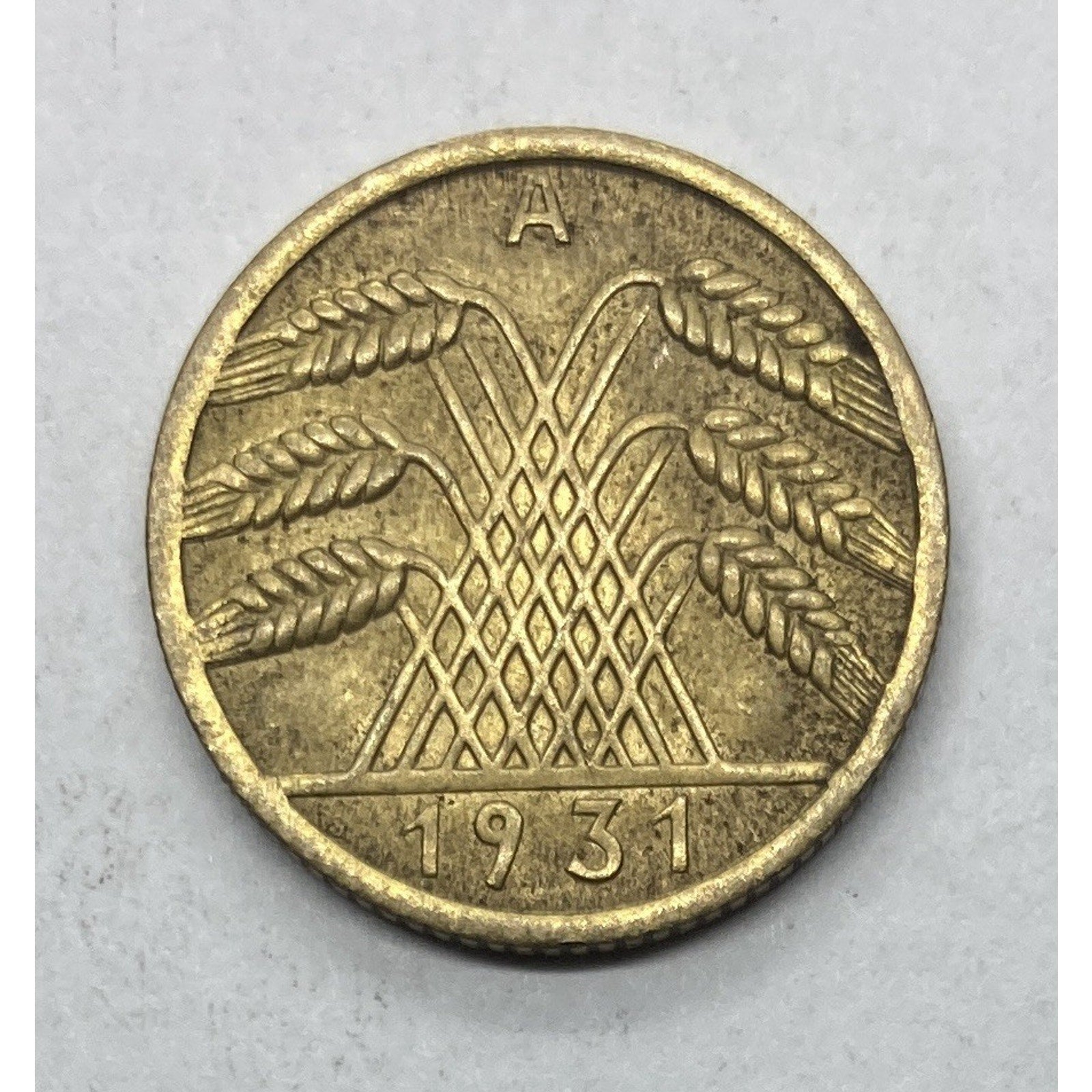 1931 Germany - Weimar Republic 10 Rentenpfennig Coin - KM# 40