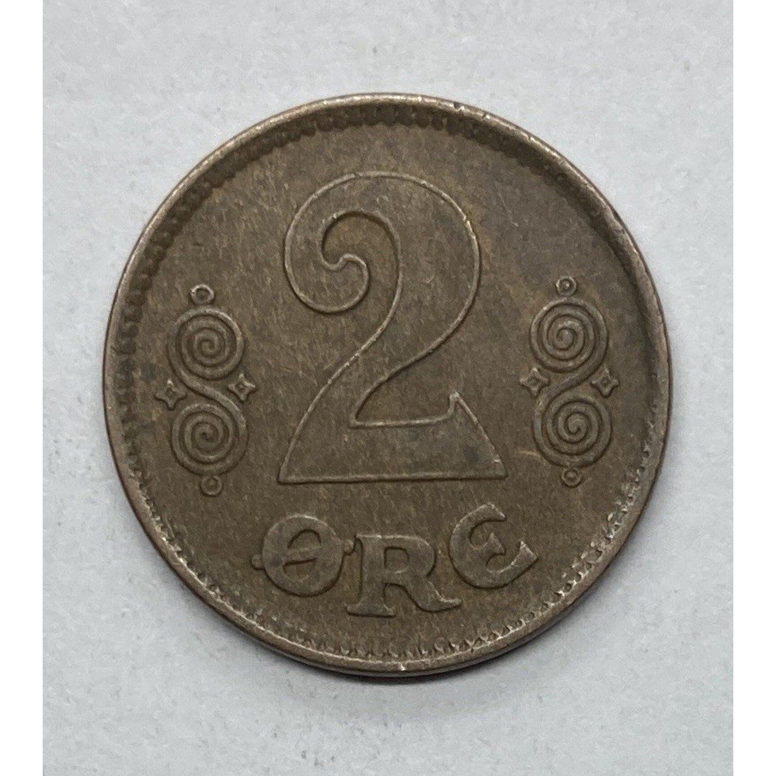 1923 Denmark 2 Øre Coin - KM# 813.2