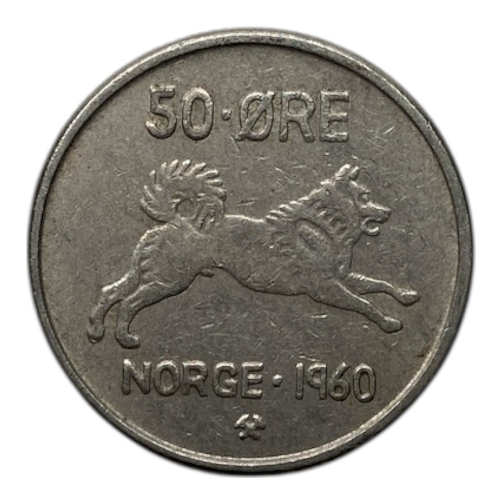 1960 Norway 50 Øre Coin - KM# 408