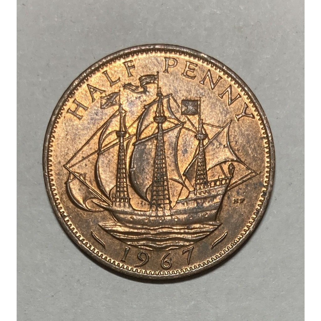 1967 United Kingdom Half Penny Coin - KM# 896