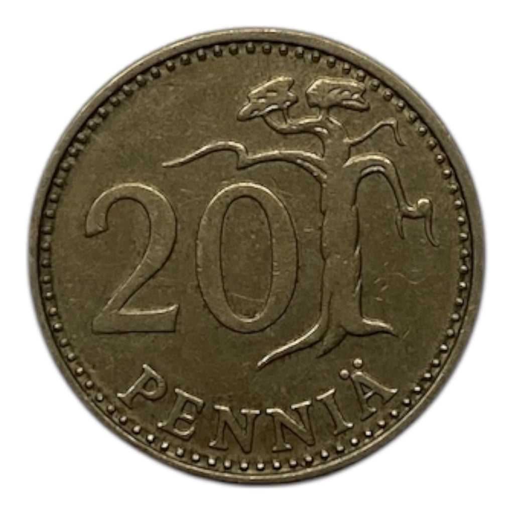 1974 Finland 20 Penniä Coin - KM# 47