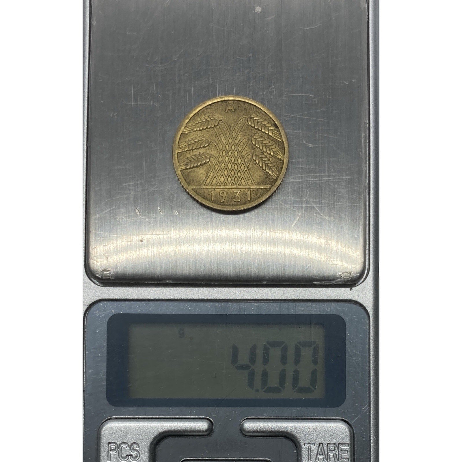 1931 Germany - Weimar Republic 10 Rentenpfennig Coin - KM# 40