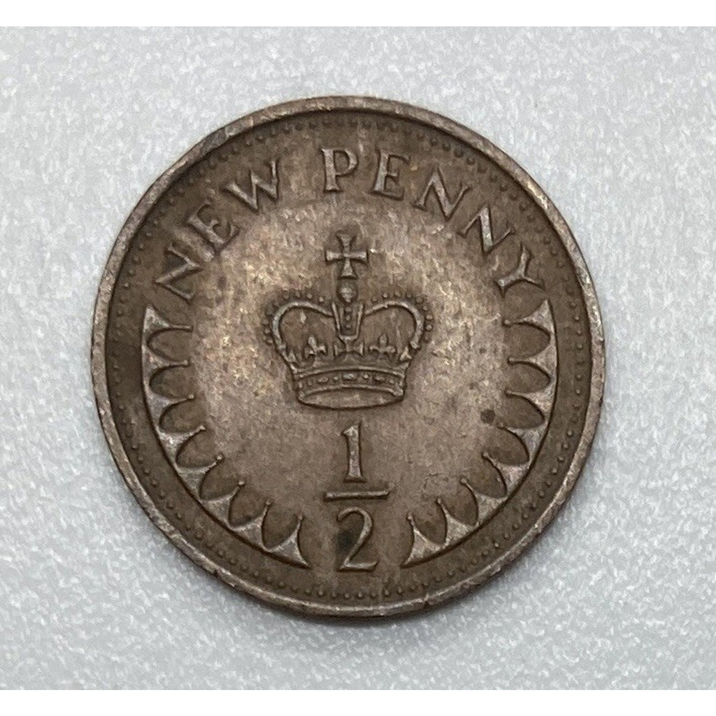 1971 Great Britain 1/2 New Penny Coin - KM# 914