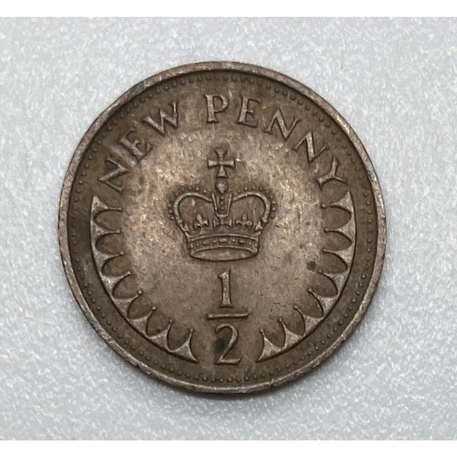 1971 Great Britain 1/2 New Penny Coin - KM# 914