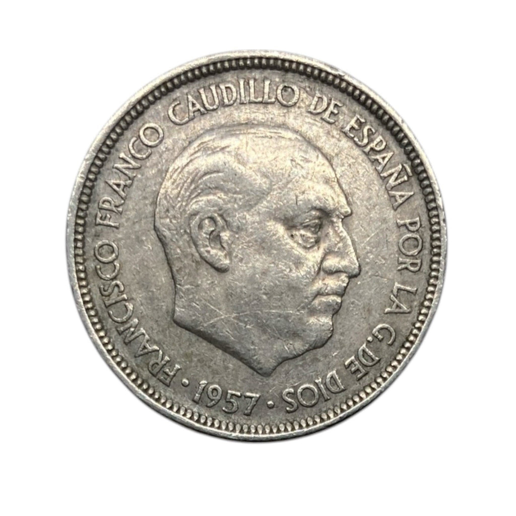 1957 Spain 5 Pesetas Coin - KM# 786