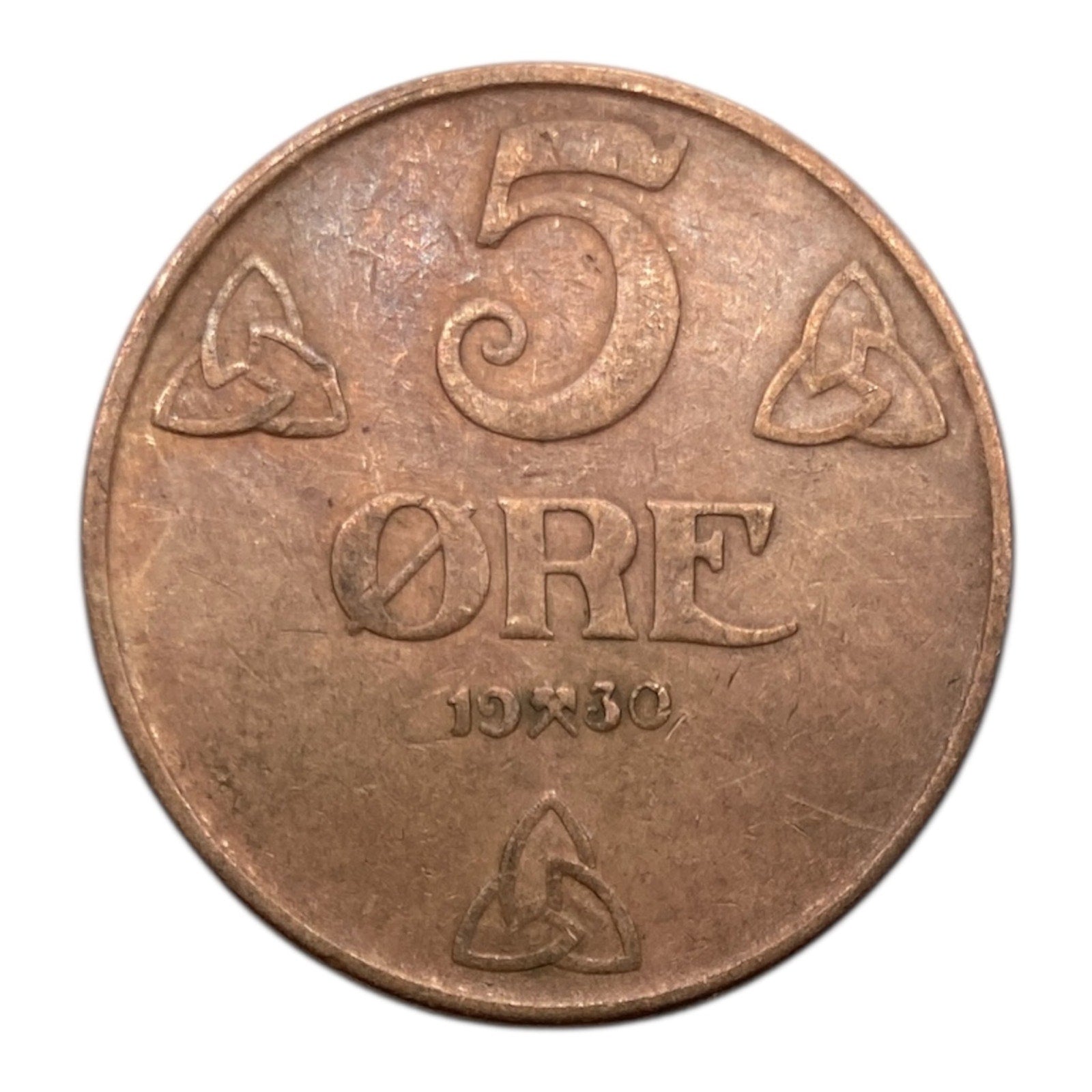 1930 Norway 5 Øre Coin - KM# 368
