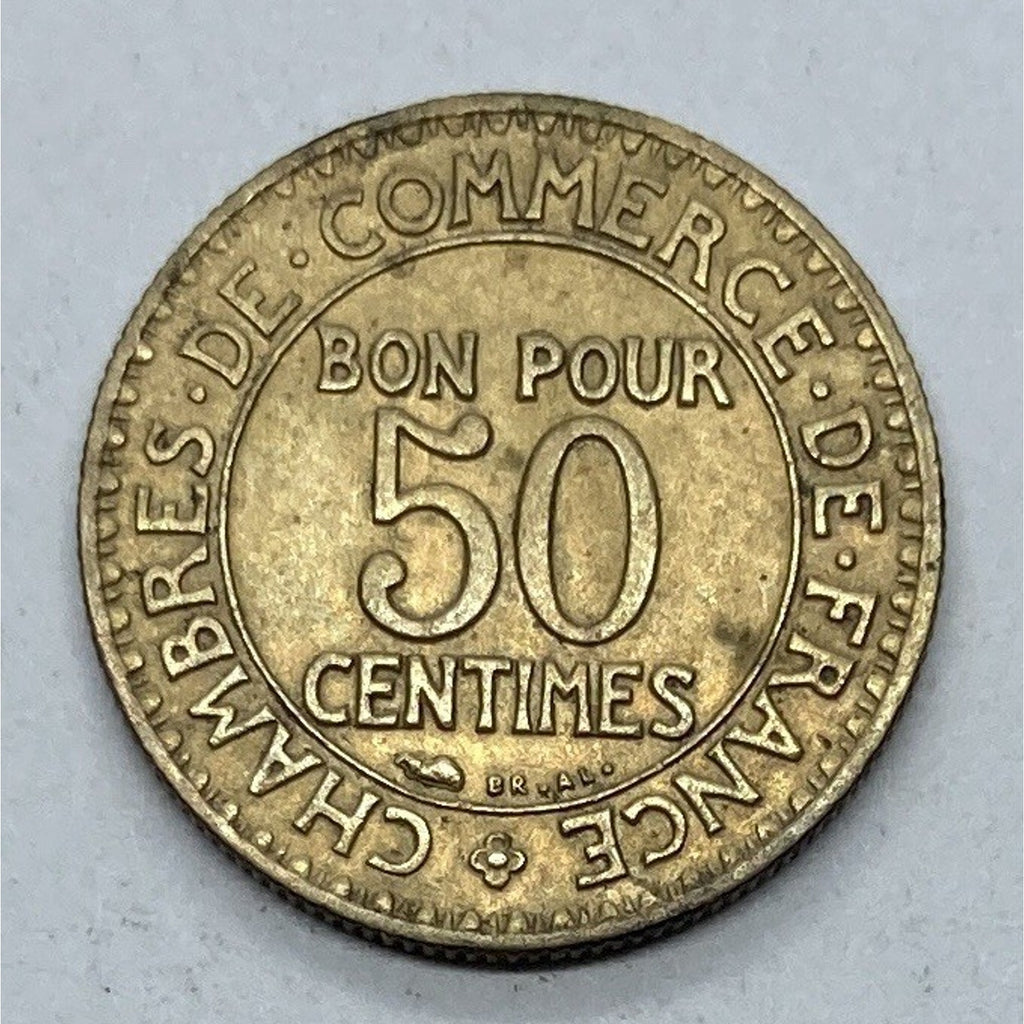 1923 France 50 Centimes Coin - KM# 884